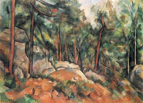 "In theWoods," Paul Cezanne, 1899. He was a favorite painter of my mother.